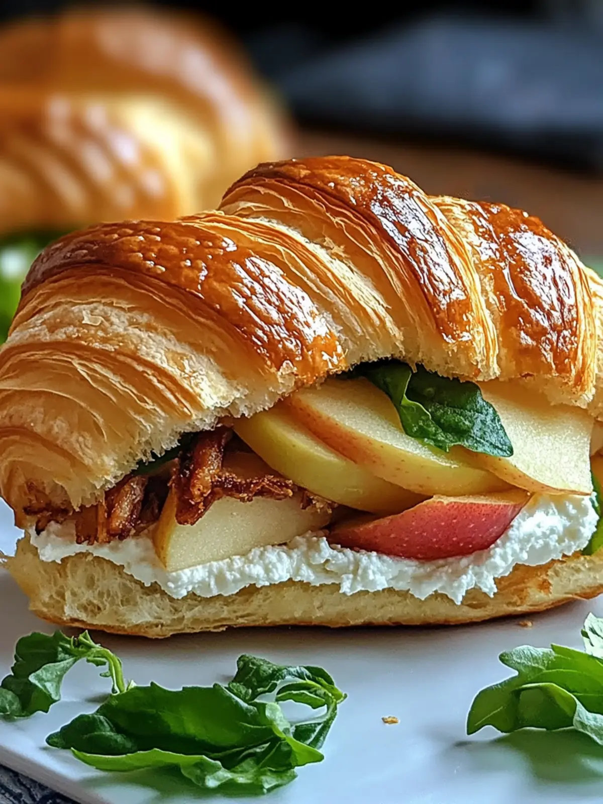 Irresistible Apple & Goat Cheese Croissant Sandwich Delight 2 Apple & Goat Cheese Croissant Sandwich