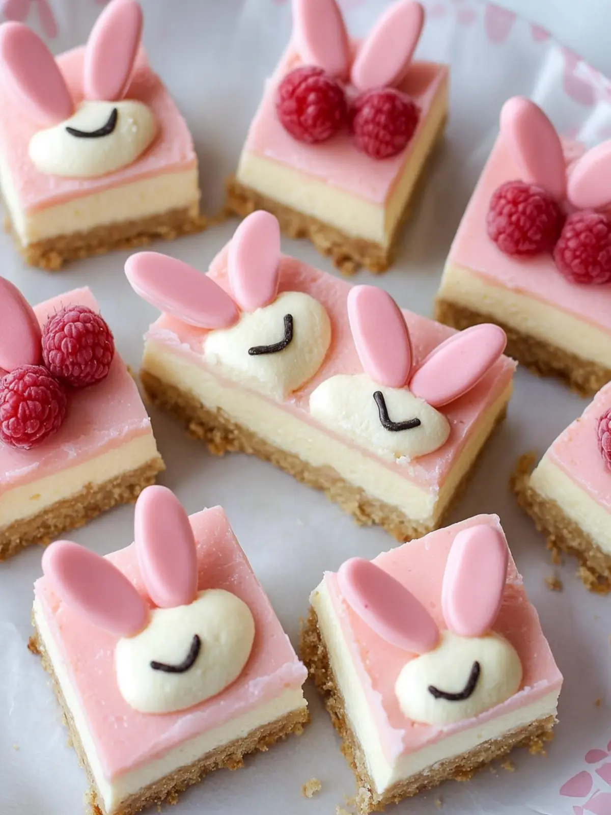Delightful Bunny Face Cheesecake Bars for Your Spring Treats 3 Bunny Face Cheesecake Bars