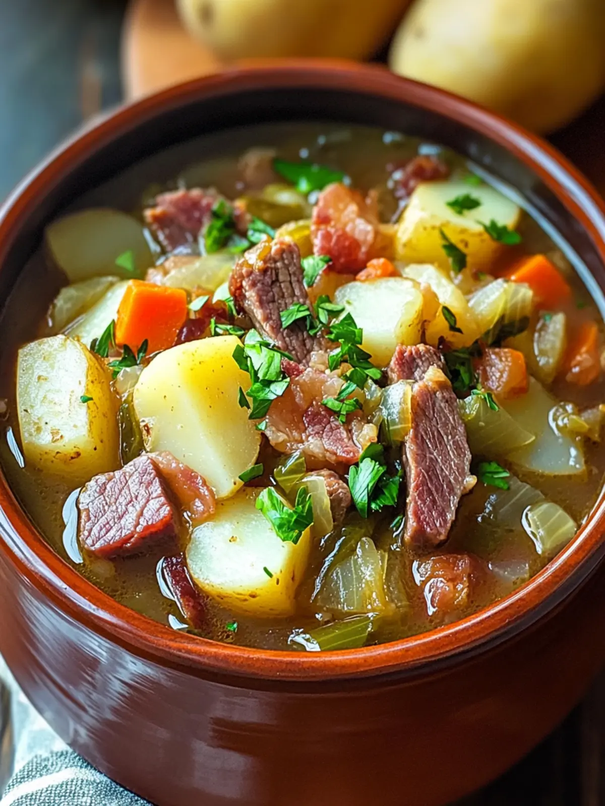 Warm Up with Hearty Irish Beef Bacon Cabbage Potato Soup 3 Irish Beef Beef Bacon Cabbage Potato Soup