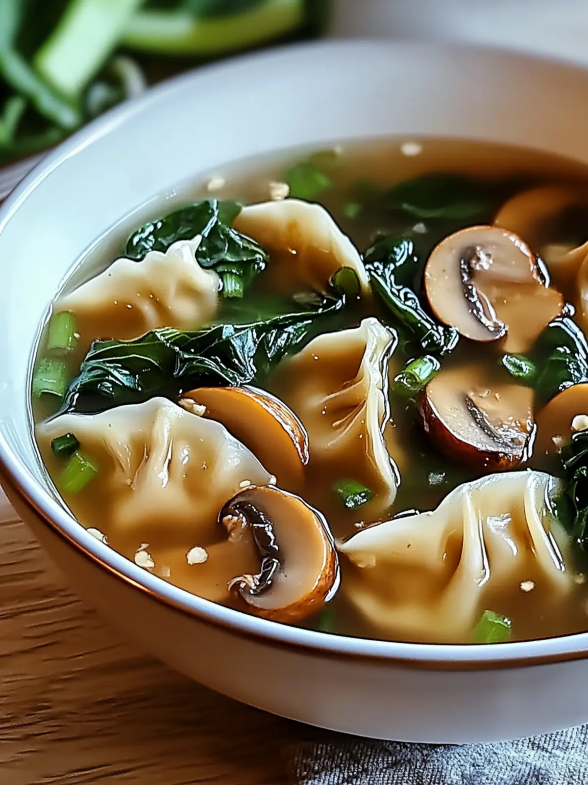 Hearty Potsticker Soup with Mushrooms & Bok Choy Delight 2 Potsticker Soup with Mushrooms & Bok Choy