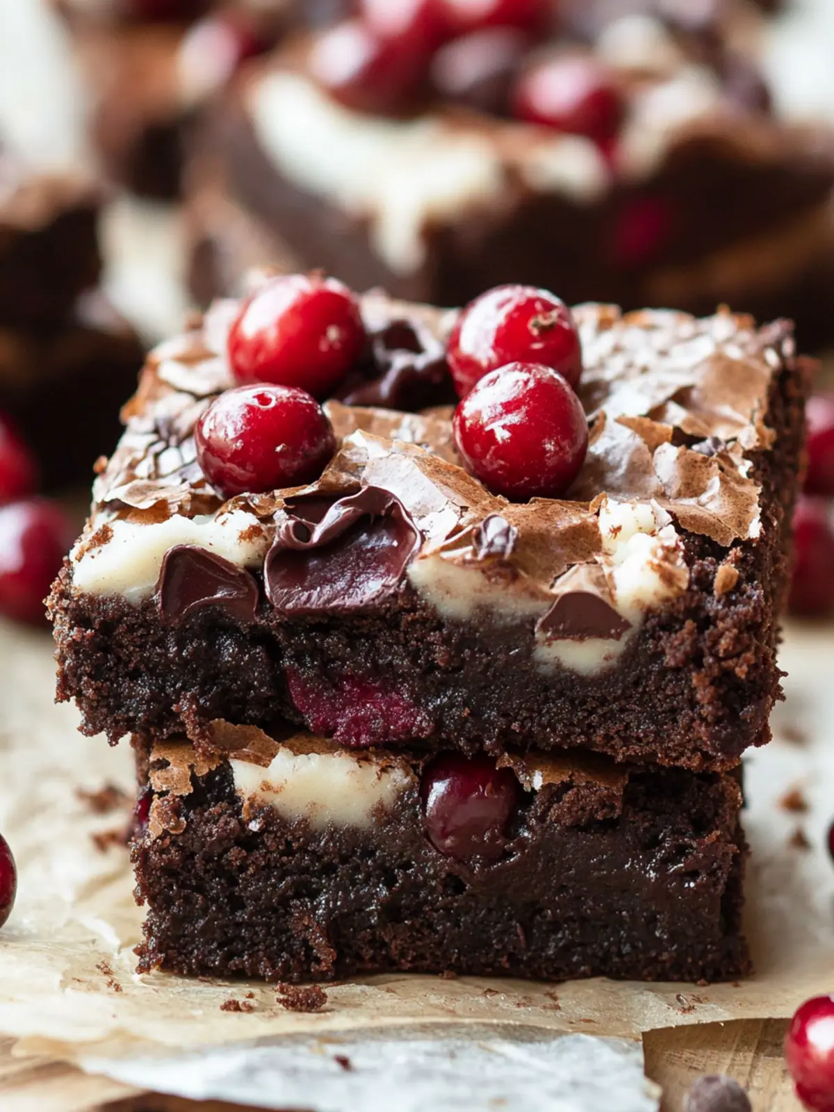 Irresistible Black Forest Brownies with Cherries to Share 2 Black Forest Brownies