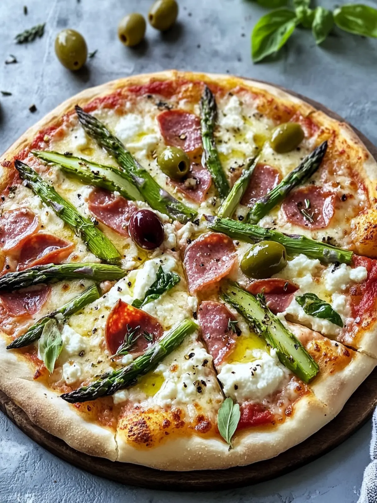 Ham Olive Asparagus and Ricotta Pizza: Your New Favorite Slice 3 Ham Olive Asparagus And Ricotta Pizza