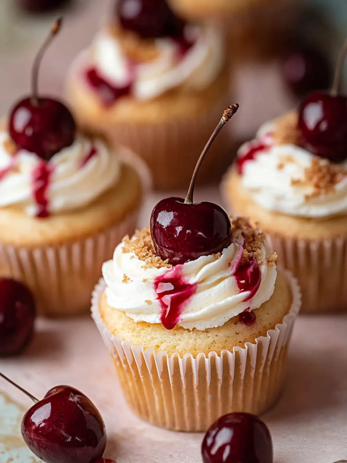 Indulge in Bliss: Cherry Cheesecake Cupcakes Made Easy 3 Cherry Cheesecake Cupcakes