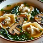 Hearty Potsticker Soup with Mushrooms & Bok Choy Delight 6 Potsticker Soup with Mushrooms & Bok Choy