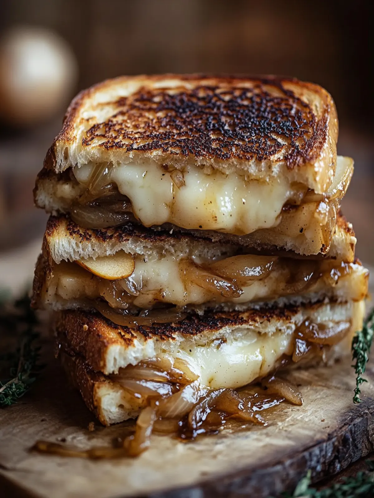 Melt-in-Your-Mouth Pear & Apple Grilled Cheese Delight 4 Pear & Apple Grilled Cheese With Caramelized Onions