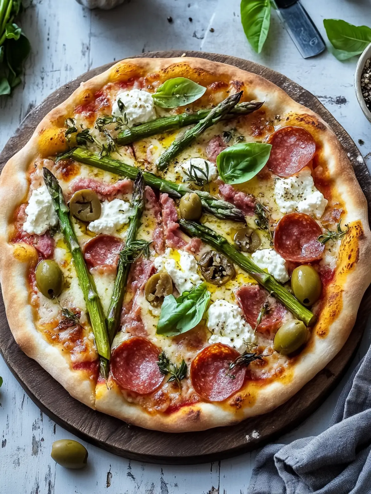 Ham Olive Asparagus and Ricotta Pizza: Your New Favorite Slice 5 Ham Olive Asparagus And Ricotta Pizza