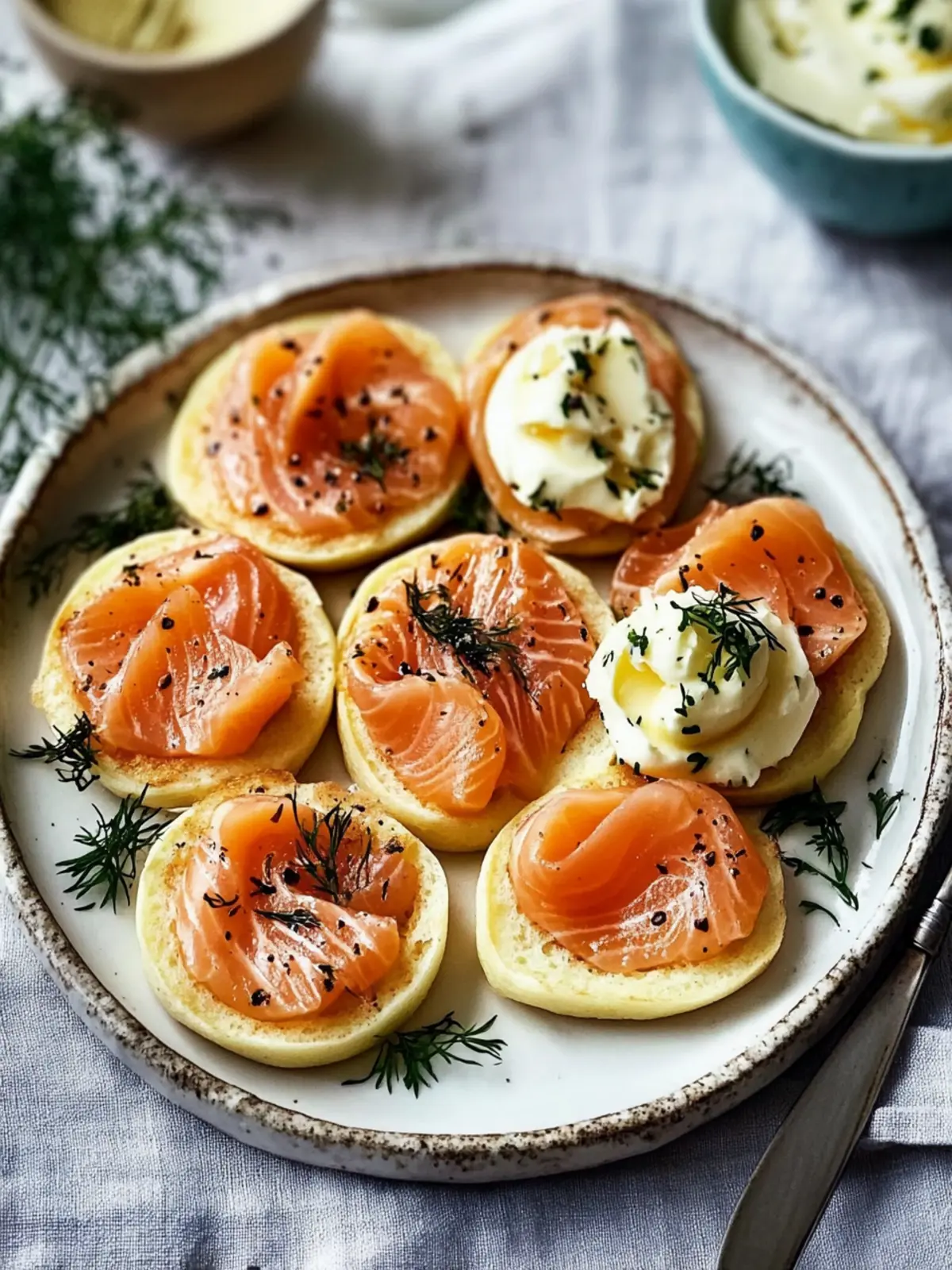 Delicious Salmon Blinis with Whipped Butter for Easy Entertaining 5 Salmon Blinis with Whipped Butter