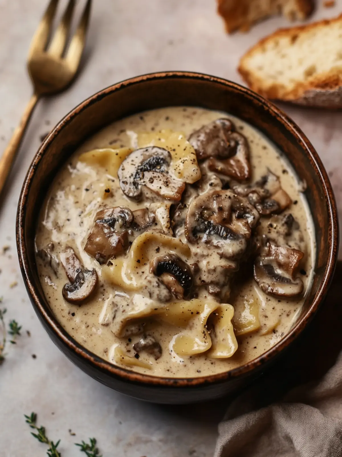 Creamy Gorgonzola Truffle Sauce with Mushrooms in 10 Minutes 2 Gorgonzola Truffle Cream Sauce with Mushrooms