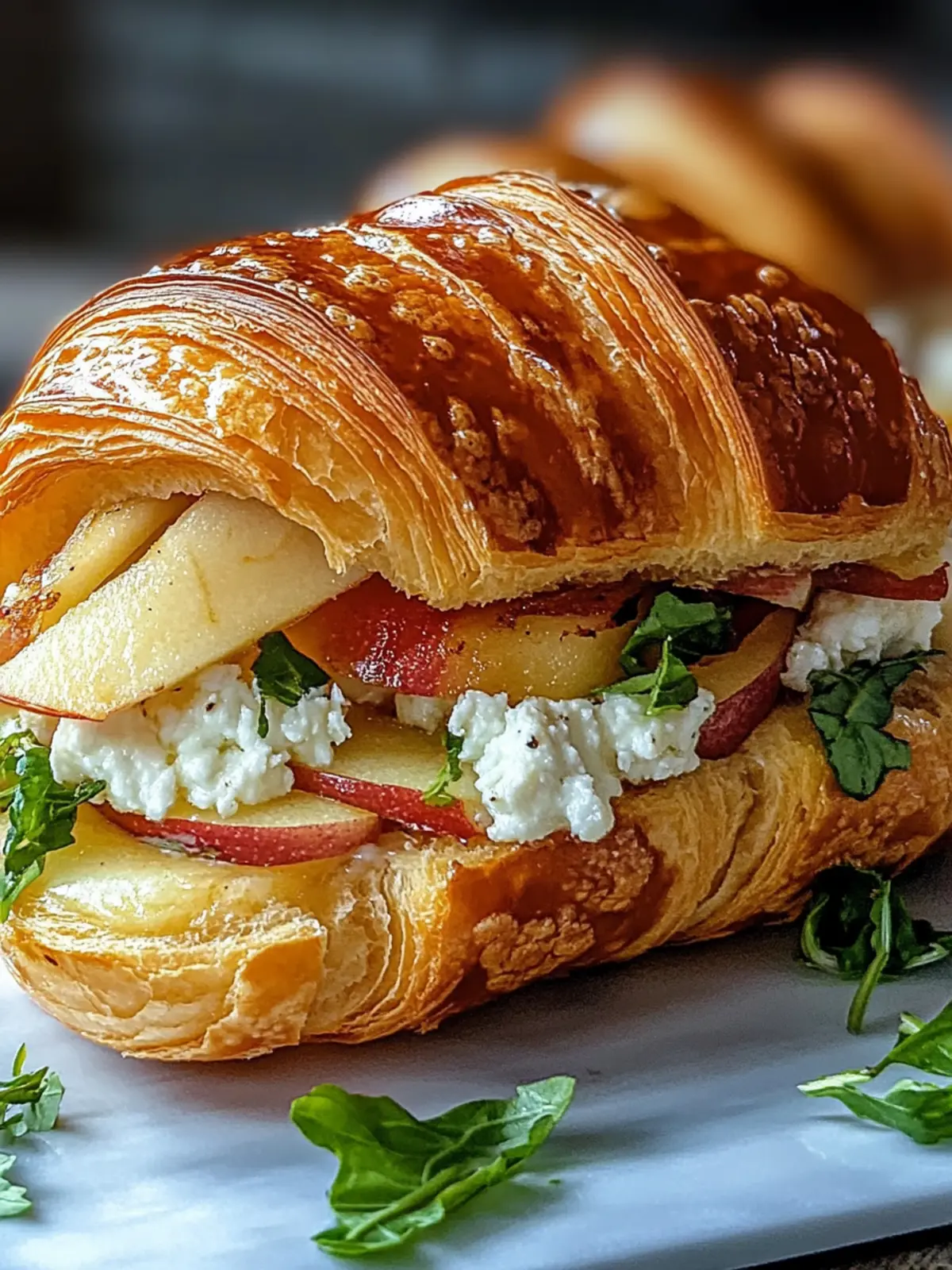 Irresistible Apple & Goat Cheese Croissant Sandwich Delight 3 Apple & Goat Cheese Croissant Sandwich