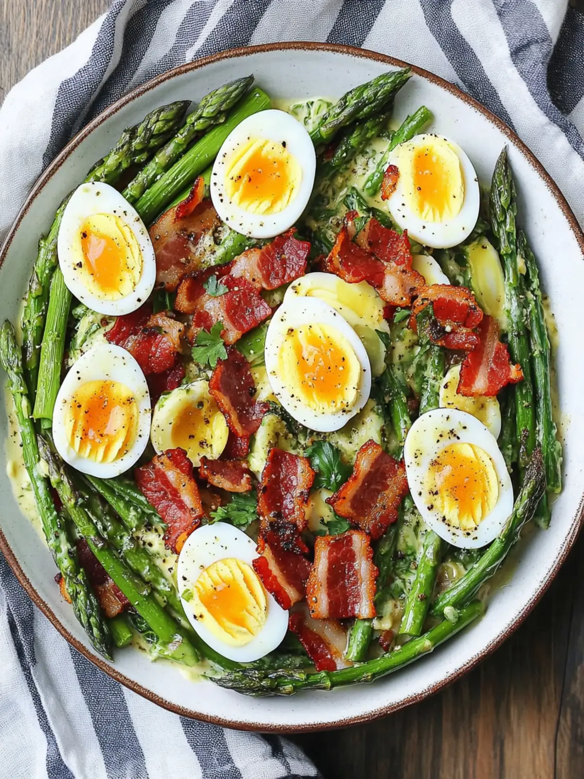 Asparagus Egg and Bacon Salad with Zesty Dijon Vinaigrette 3 Asparagus Egg and Bacon Salad with Dijon Vinaigrette