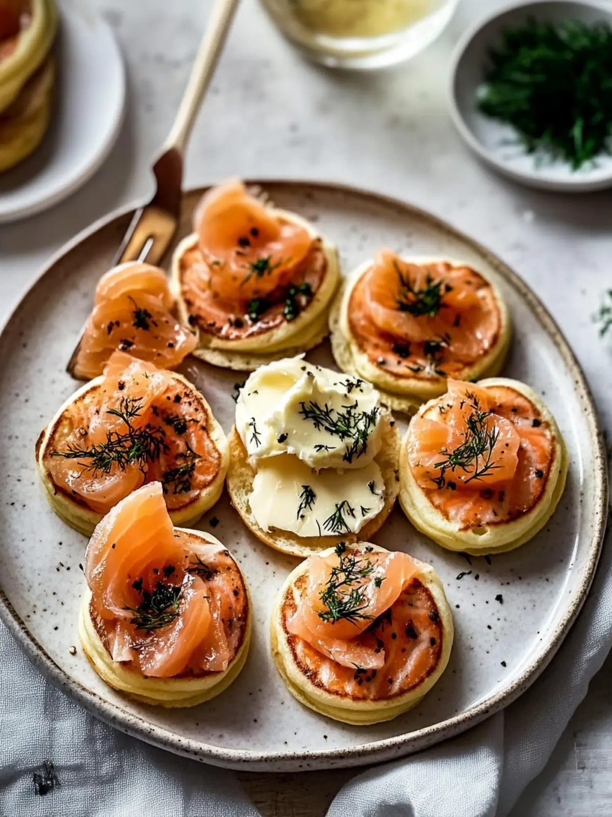 Delicious Salmon Blinis with Whipped Butter for Easy Entertaining 3 Salmon Blinis with Whipped Butter