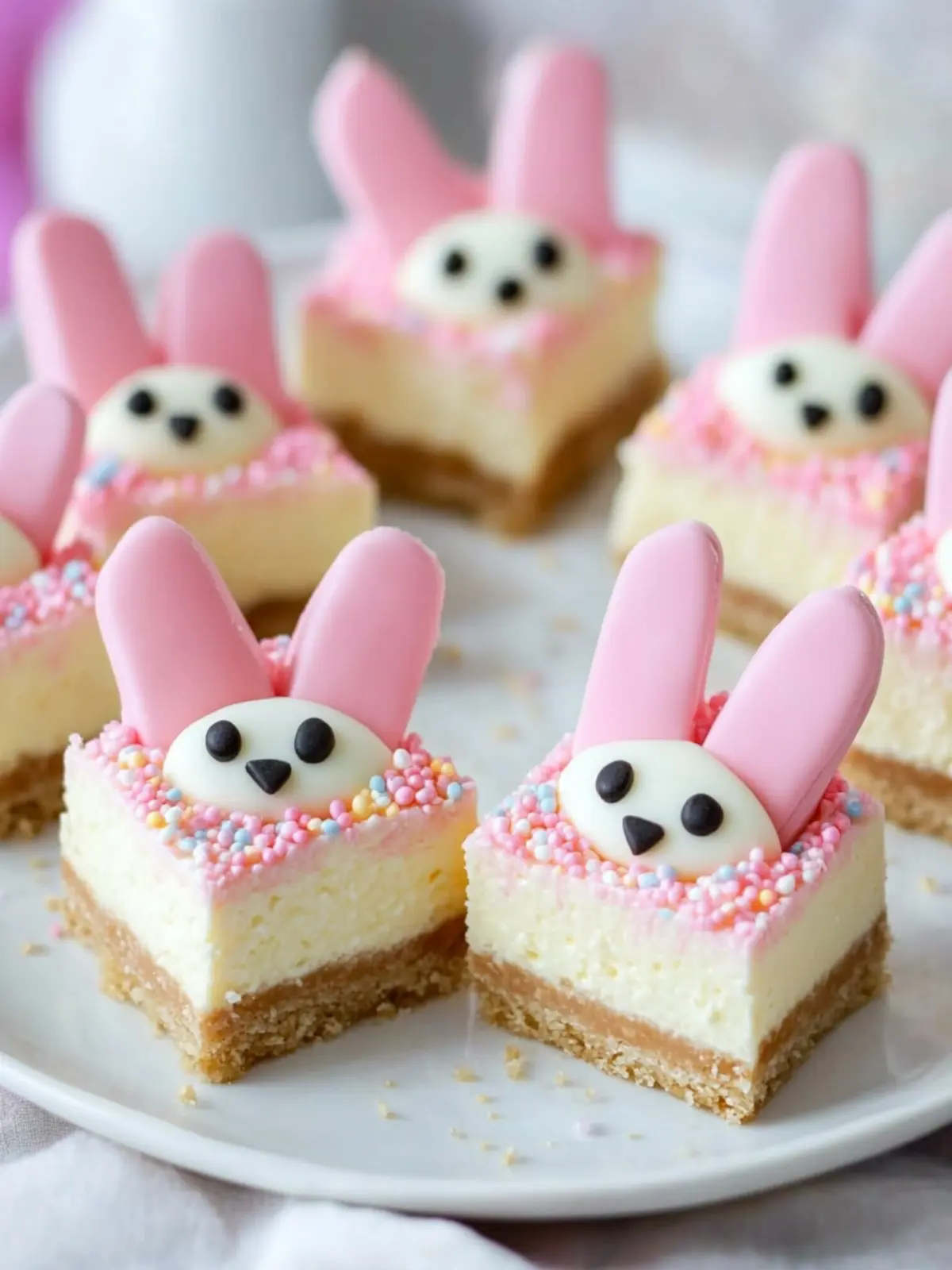 Delightful Bunny Face Cheesecake Bars for Your Spring Treats 2 Bunny Face Cheesecake Bars