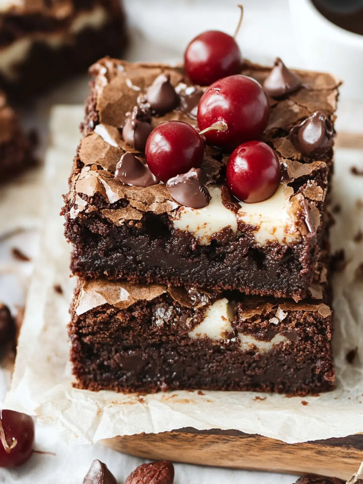 Irresistible Black Forest Brownies with Cherries to Share 4 Black Forest Brownies