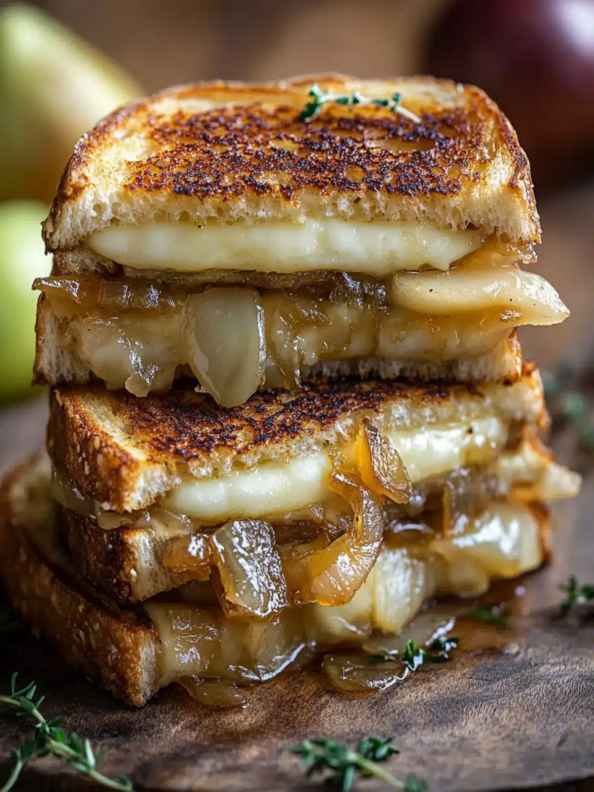 Melt-in-Your-Mouth Pear & Apple Grilled Cheese Delight 5 Pear & Apple Grilled Cheese With Caramelized Onions