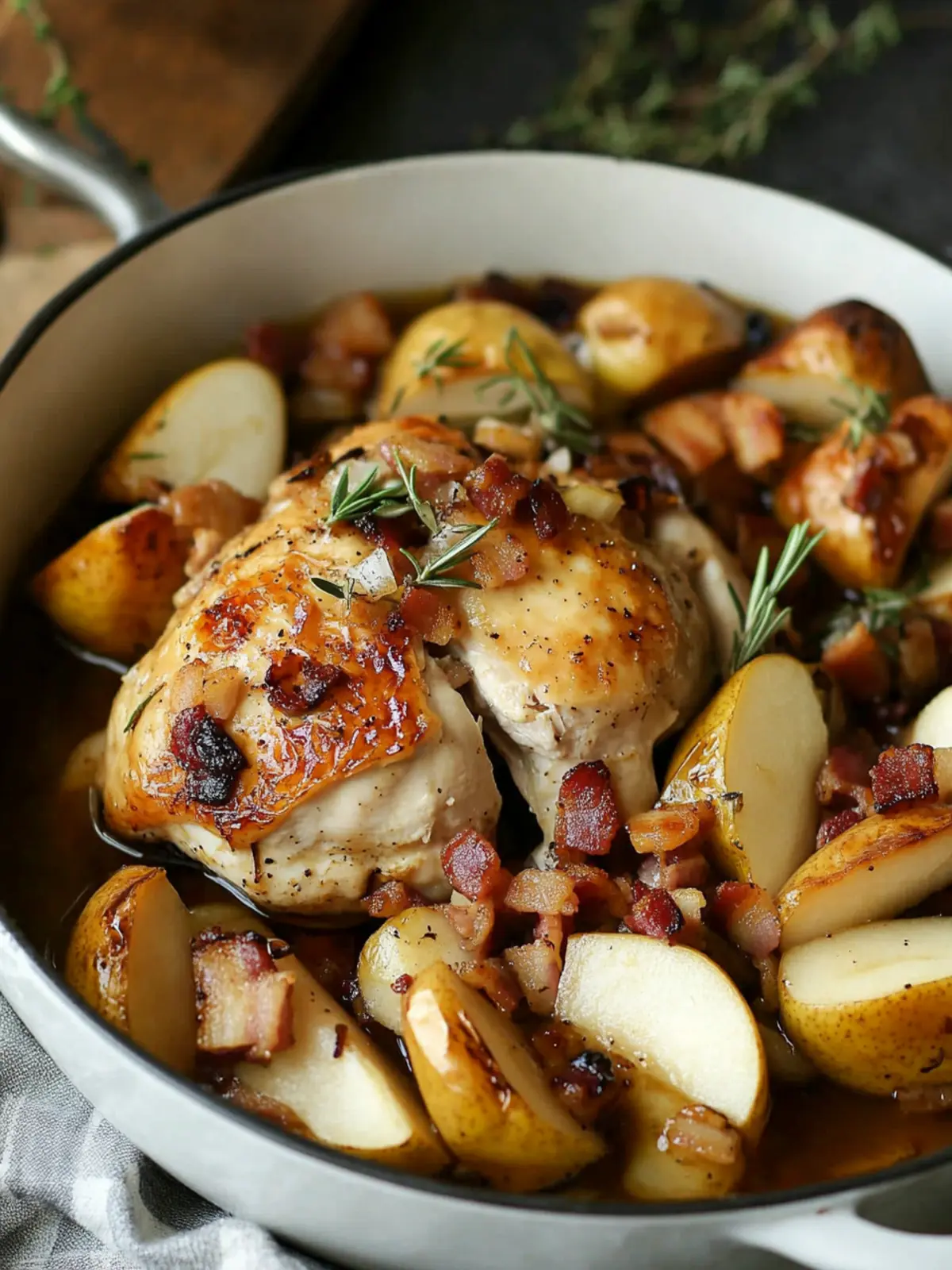 Savory Roasted Chicken with Honey Bacon Pears Delight 3 Roasted Chicken with Honey Bacon Pears