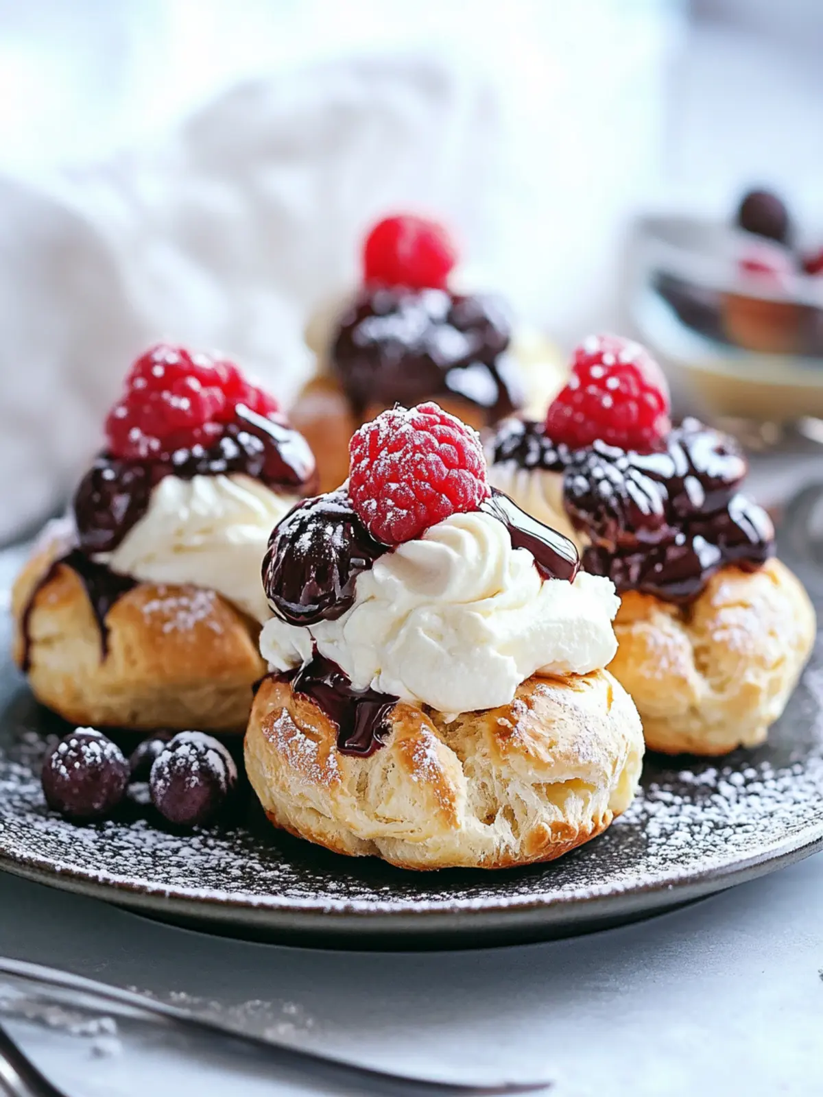 Decadent Black Forest Cream Puffs That Wow Every Party! 4 Black Forest Cream Puffs