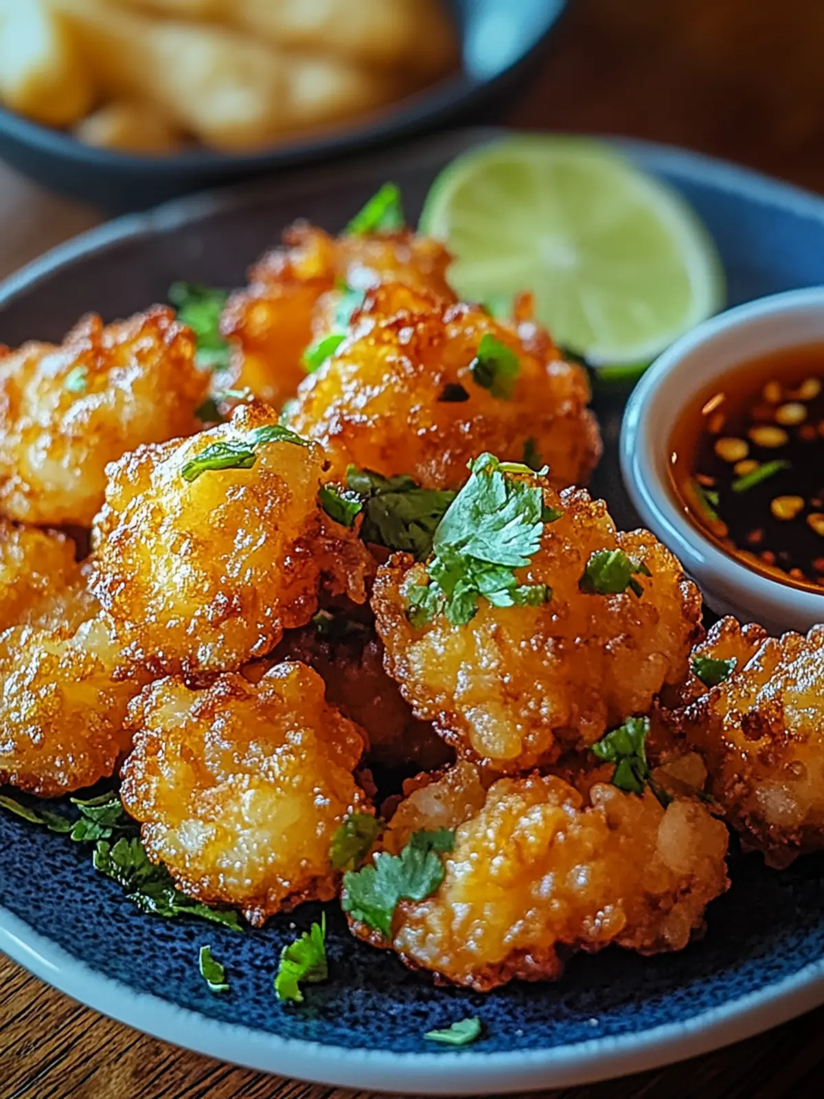 Crispy Vietnamese Style Shrimp Fritters with Zesty Dipping Sauce 3 Vietnamese Style Shrimp Fritters