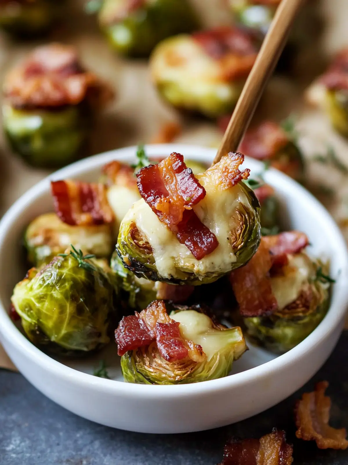 Crispy Brussel Sprouts with Bacon and Cheese: A Game-Changer! 2 Crispy Brussel Sprouts with Bacon and Cheese