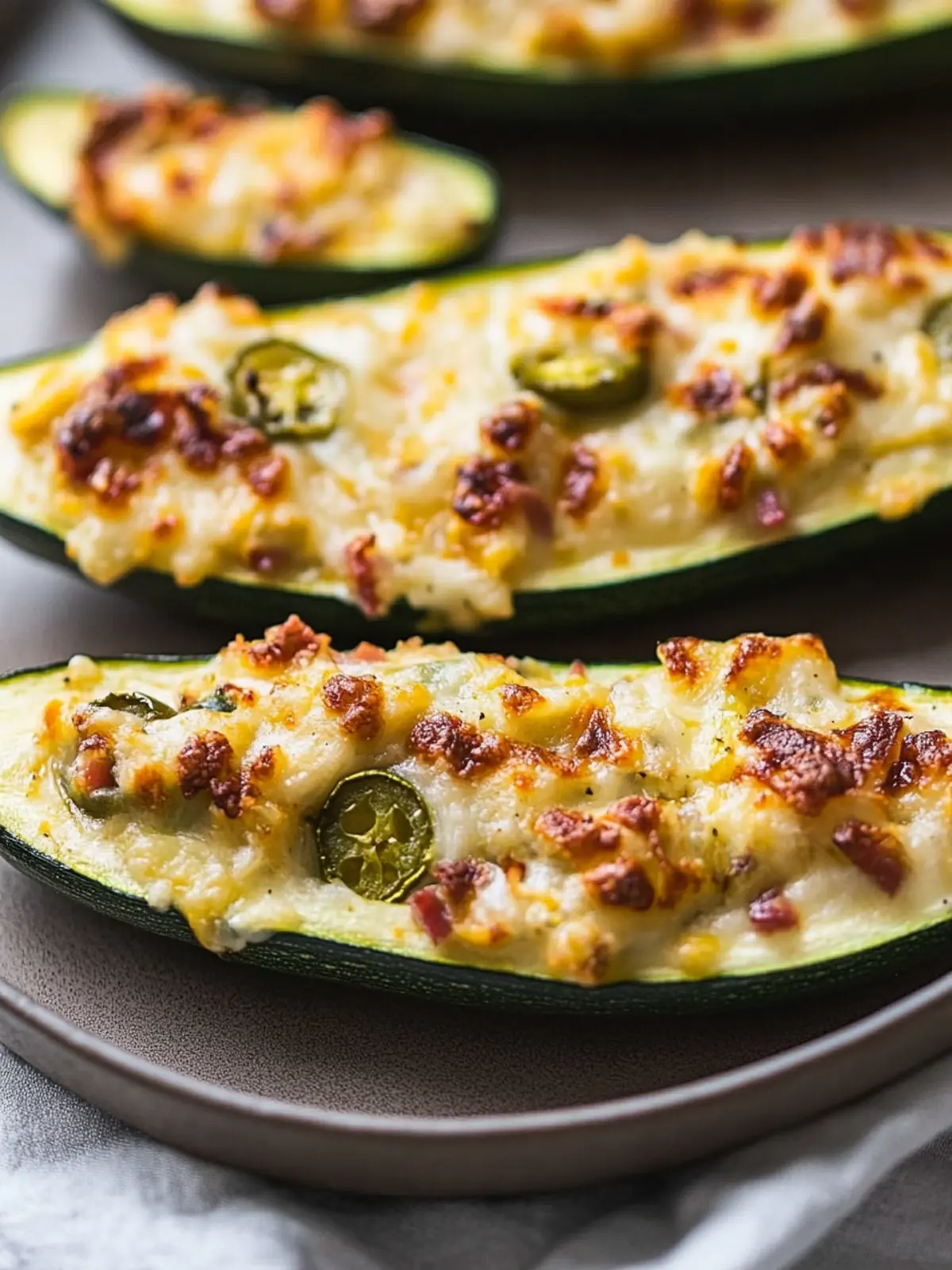 Irresistible Jalapeno Popper Zucchini Boats for Cheesy Bliss 5 Jalapeno Popper Zucchini Boats
