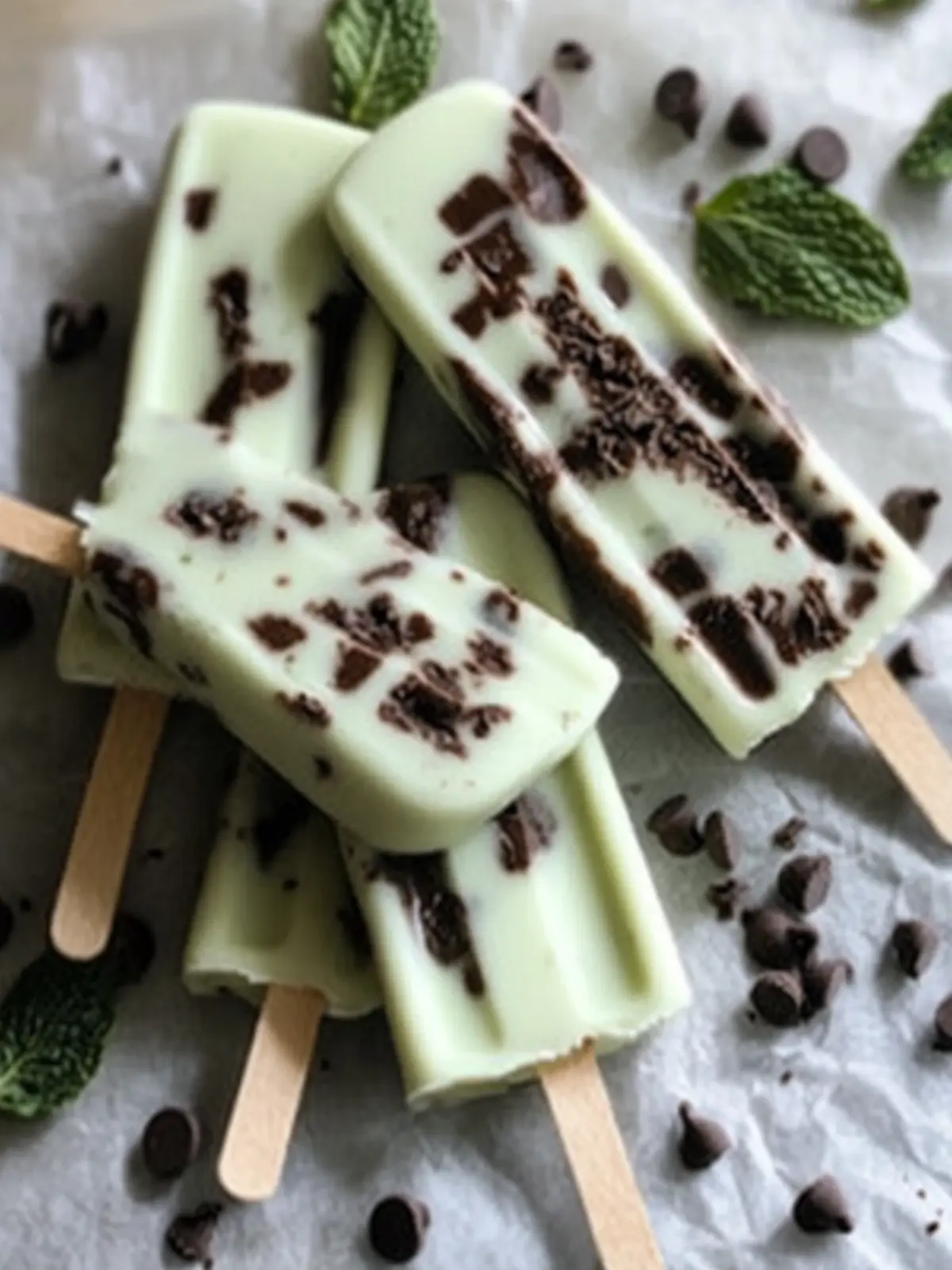Homemade Mint Chocolate Chip Greek Yogurt Pops for Refreshing Fun 4 Mint Chocolate Chip Greek Yogurt Pops