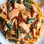 Heavenly Salmon Pasta with Sun-Dried Tomato Cream Sauce 3 Salmon Pasta with Sun-Dried Tomato Cream Sauce and Spinach