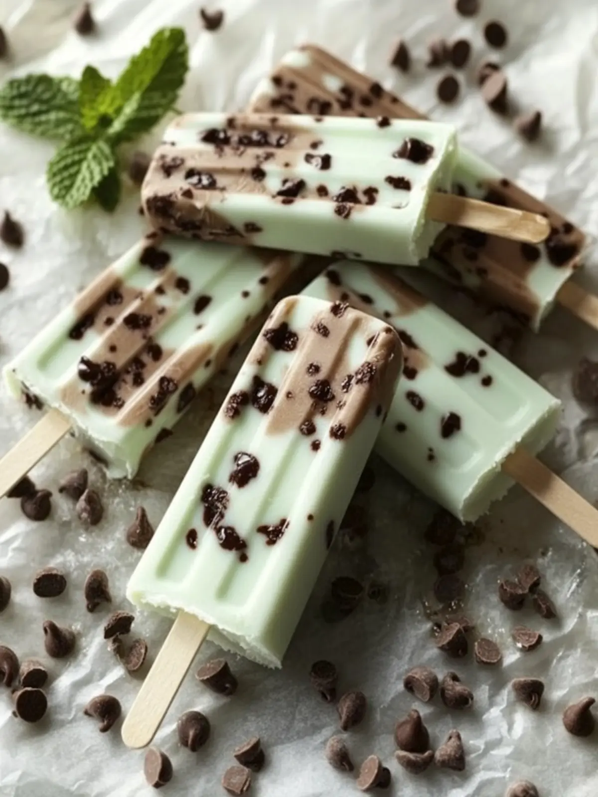 Homemade Mint Chocolate Chip Greek Yogurt Pops for Refreshing Fun 5 Mint Chocolate Chip Greek Yogurt Pops