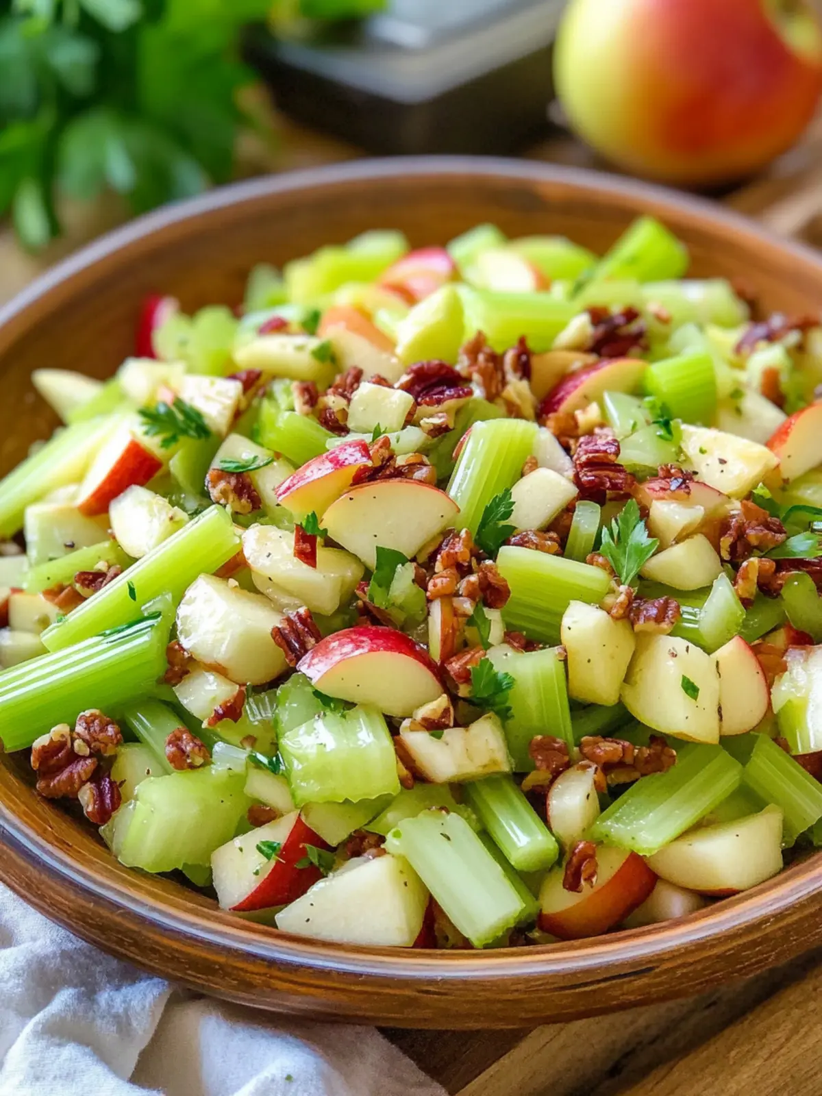 Crunchy Harvest Celery Apple Salad with Glazed Pecans! 2 Harvest Celery Apple Salad
