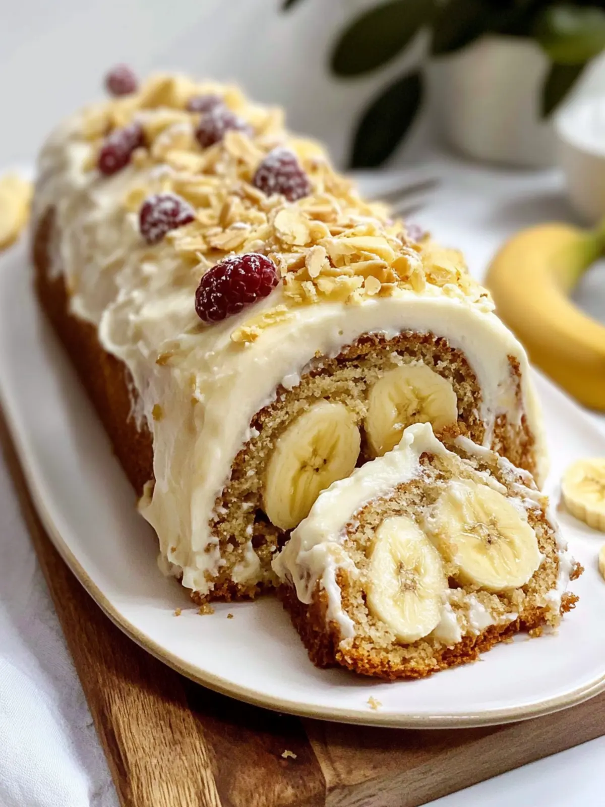 Decadent Banana Cream Cheese Cake Roll to Satisfy Cravings 3 Banana Cream Cheese Cake Roll