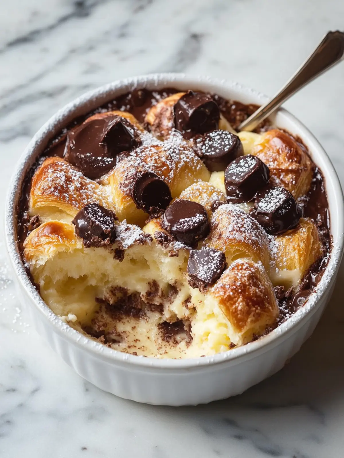 Indulge in Decadence: Chocolate Croissant Bread Pudding Delight 2 Chocolate Croissant Bread Pudding
