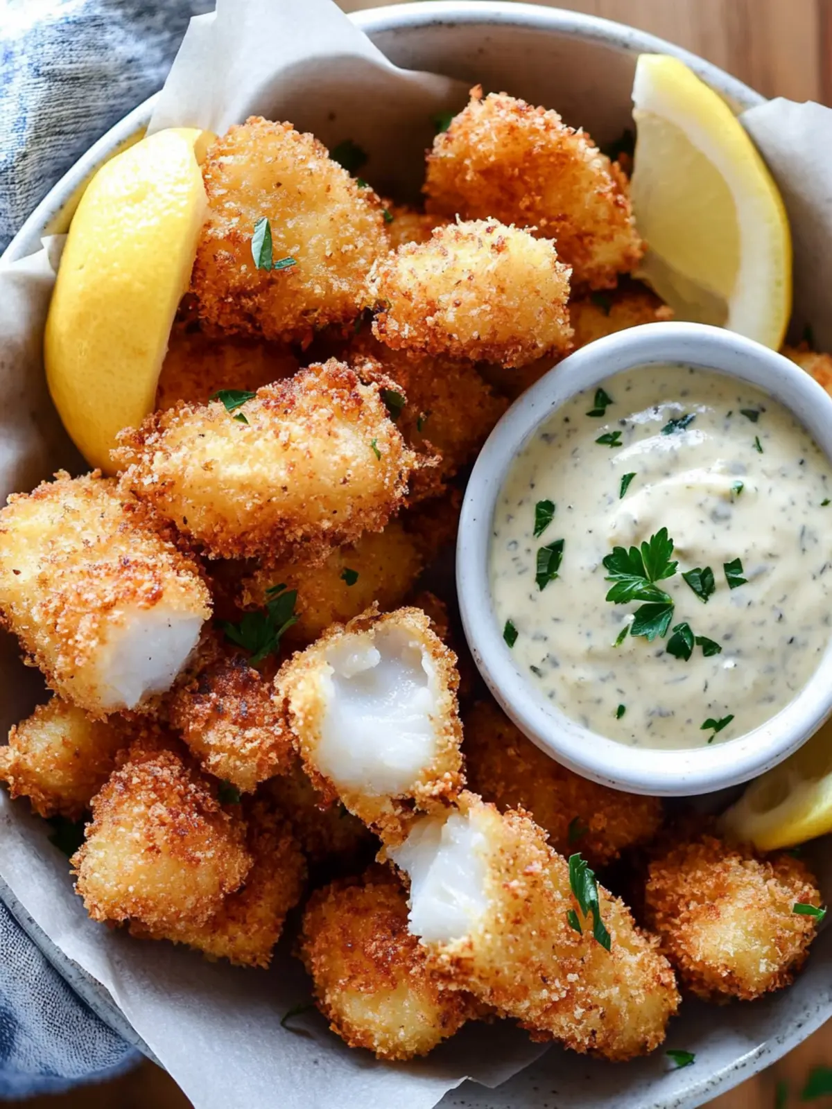Crispy Oven-Fried Fish Bites with Tartar Sauce You’ll Love 3 Crispy Oven-Fried Fish Bites with Homemade Tartar Sauce