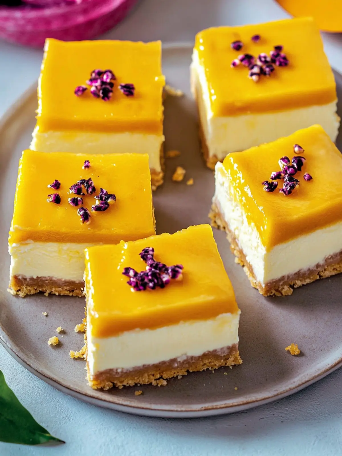 Delicious Vegan Mango Cheesecake Bars for Sweet Cravings 4 Vegan Mango Cheesecake Bars