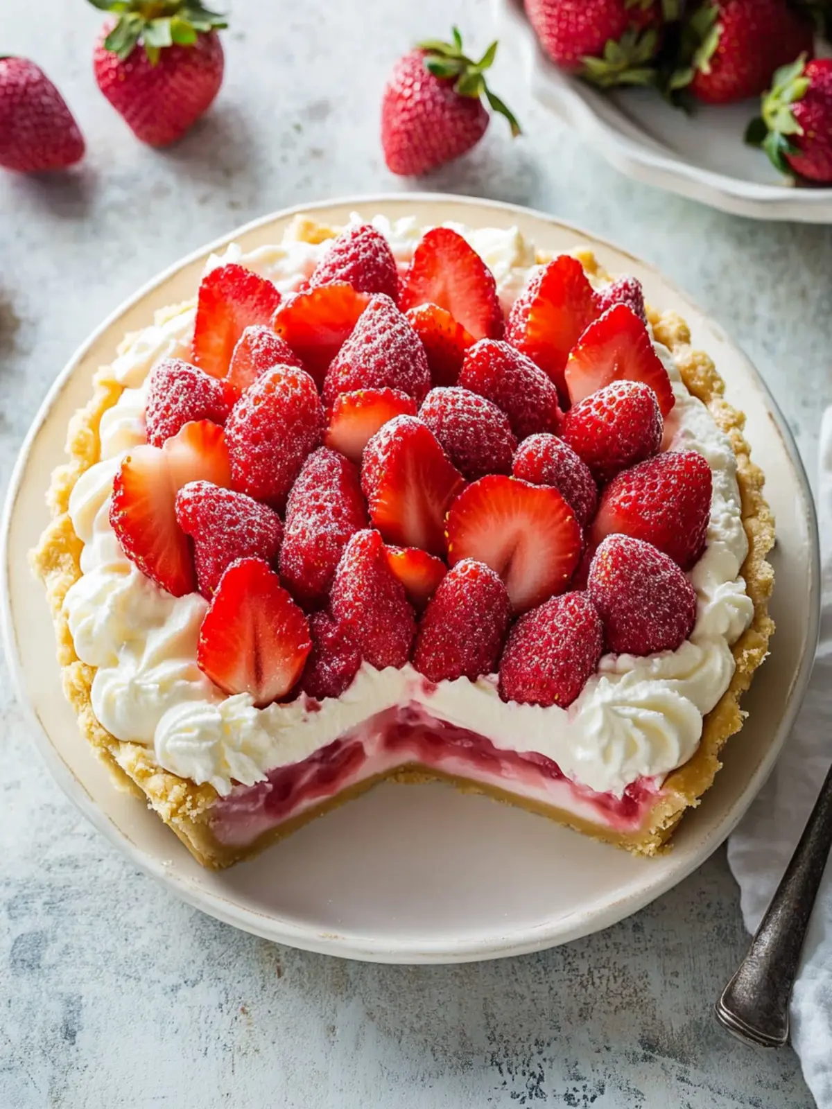 Irresistible Strawberries and Cream Pie That Dazzles! 2 Strawberries and Cream Pie