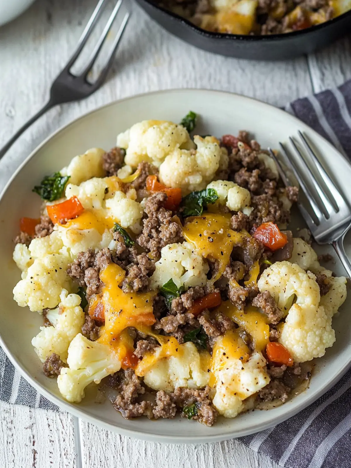 Savory Cauliflower and Ground Beef Hash: A Cozy Comfort Dish 3 Cauliflower and Ground Beef Hash