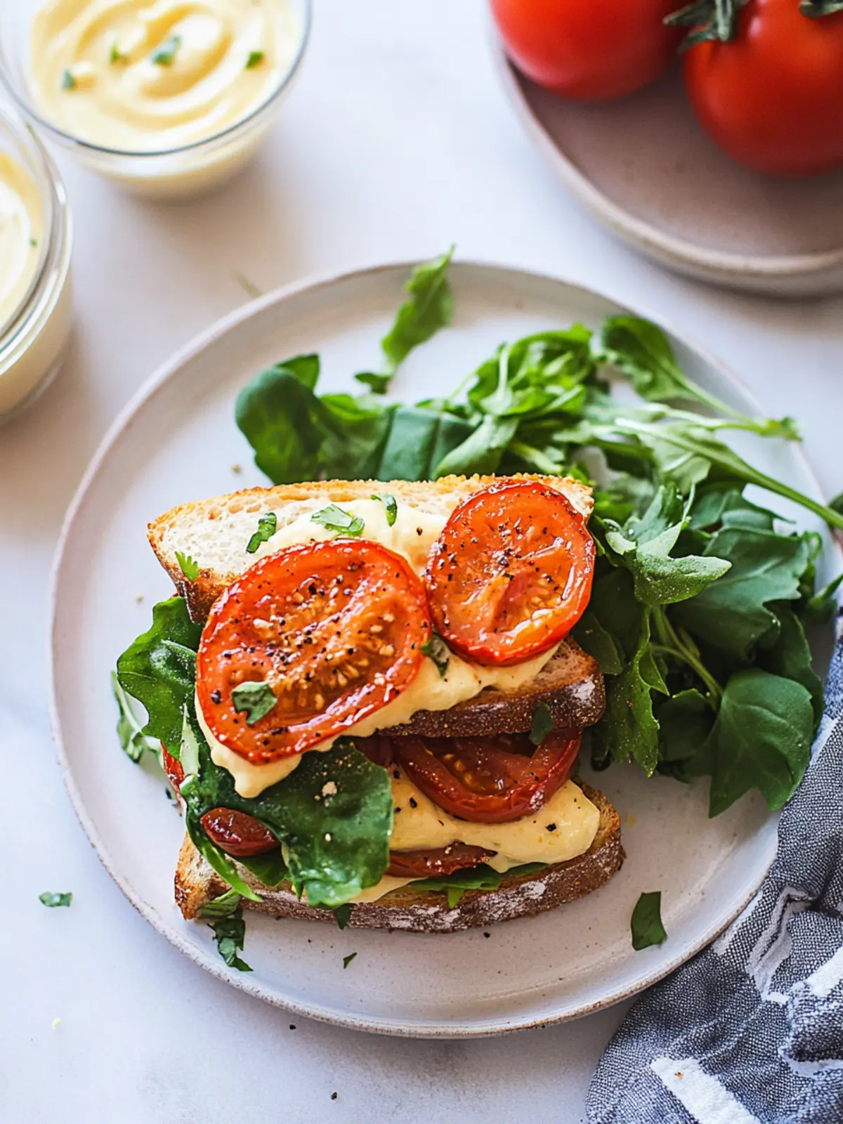 Ultimate Roasted Tomato Sandwiches with Vegan Lemon Garlic Aioli 5 Roasted Tomato Sandwiches with Vegan Lemon Garlic Aioli