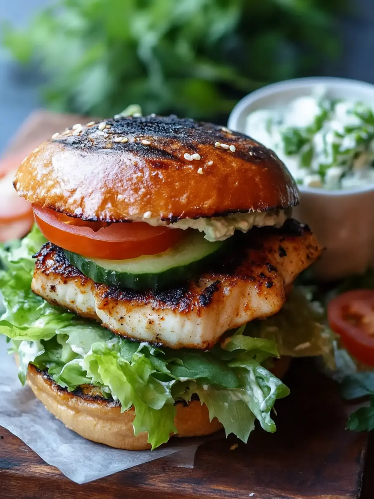 Savor the Flavor: BBQ Barramundi Burger with Grilled Cos 4 BBQ Barramundi Burger with Grilled Cos
