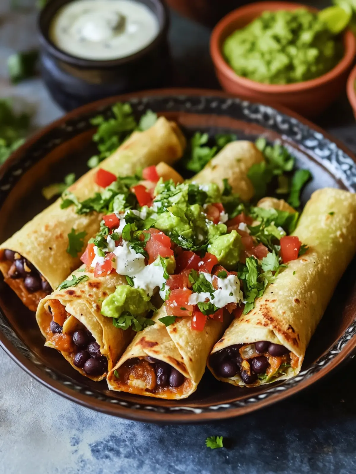 Crispy Black Bean Flautas: Easy Homemade Delight 3 Black Bean Flautas