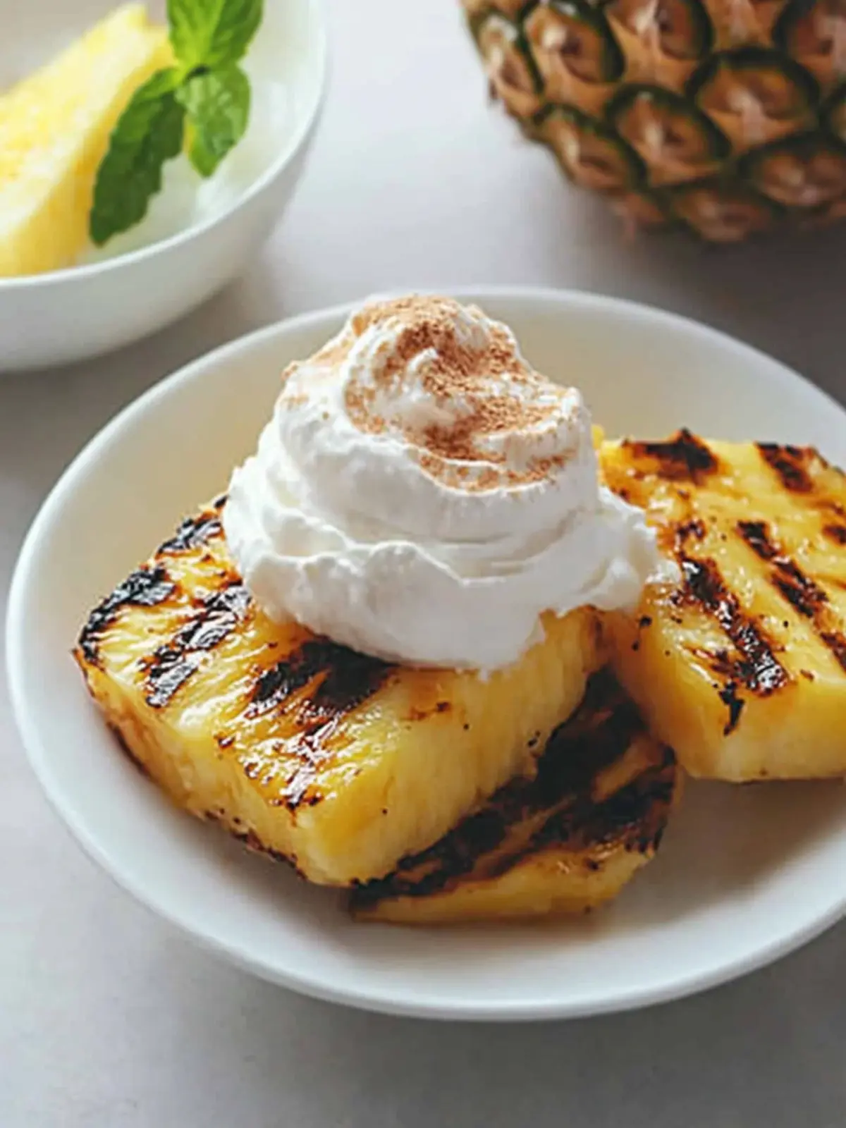 Delicious Grilled Pineapple with Coconut Cinnamon Whipped Cream 4 Grilled Pineapple with Coconut Cinnamon Whipped Cream