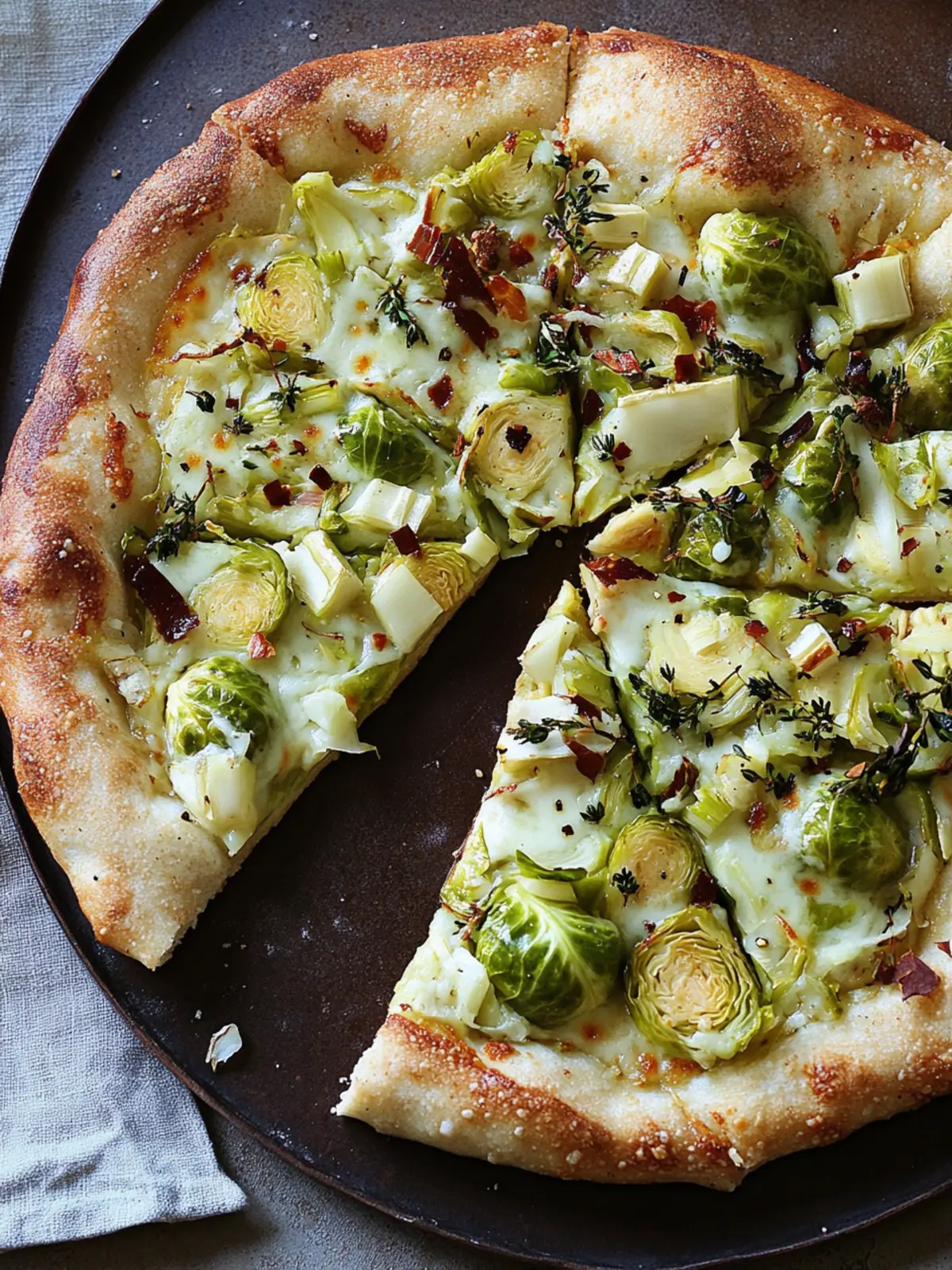 Brussels Sprout, Leek and Gouda Pizza: A Flavorful Twist 3 Brussels Sprout, Leek and Gouda Pizza