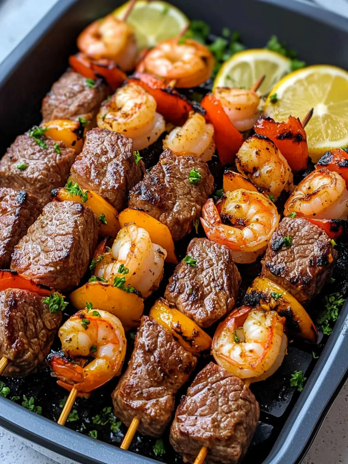 Irresistible Steak And Shrimp Kabobs Made Quick In Air Fryer 4 Steak And Shrimp Kabobs