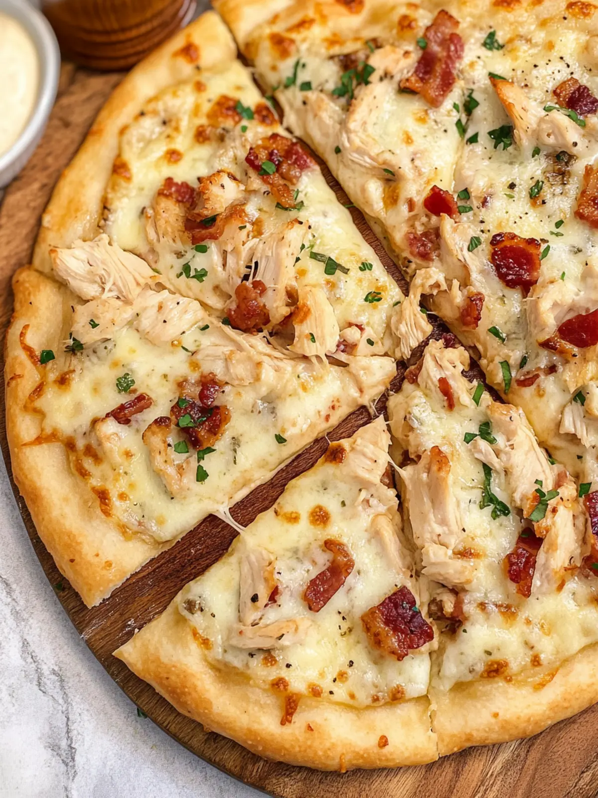 Amazing Chicken Crust Bacon Alfredo Pizza You’ll Adore! 5 Chicken Crust Bacon Alfredo Pizza