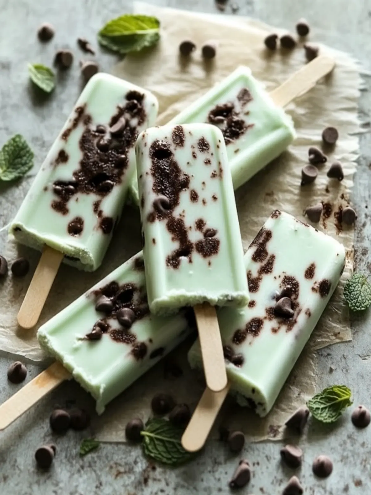 Homemade Mint Chocolate Chip Greek Yogurt Pops for Refreshing Fun 3 Mint Chocolate Chip Greek Yogurt Pops