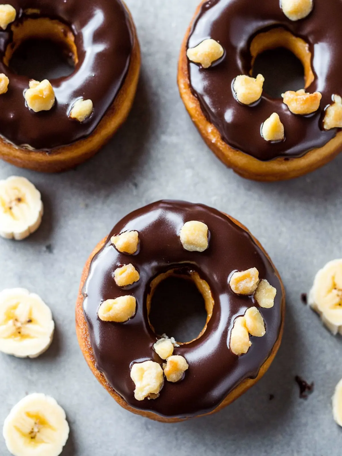 Irresistible Banana Doughnuts with Chocolate Glaze Recipe 2 Banana Doughnuts with Chocolate Glaze