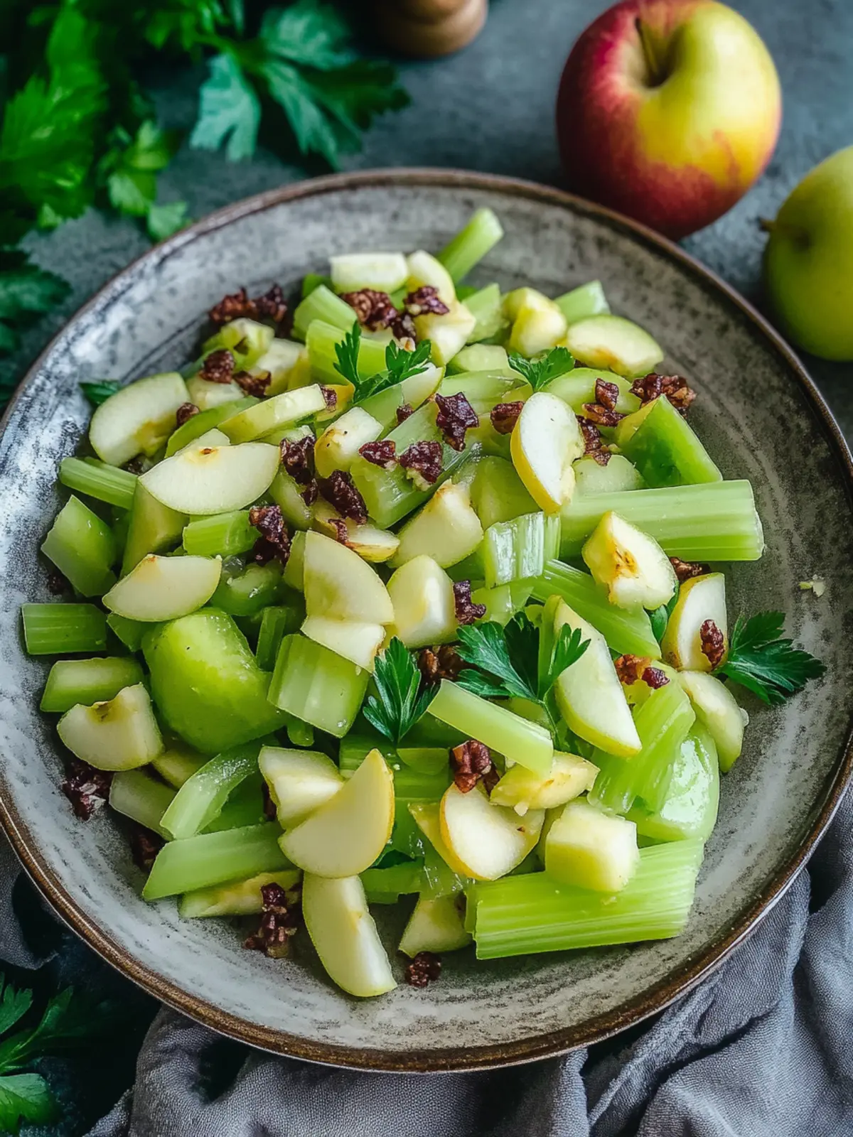 Crunchy Harvest Celery Apple Salad with Glazed Pecans! 3 Harvest Celery Apple Salad
