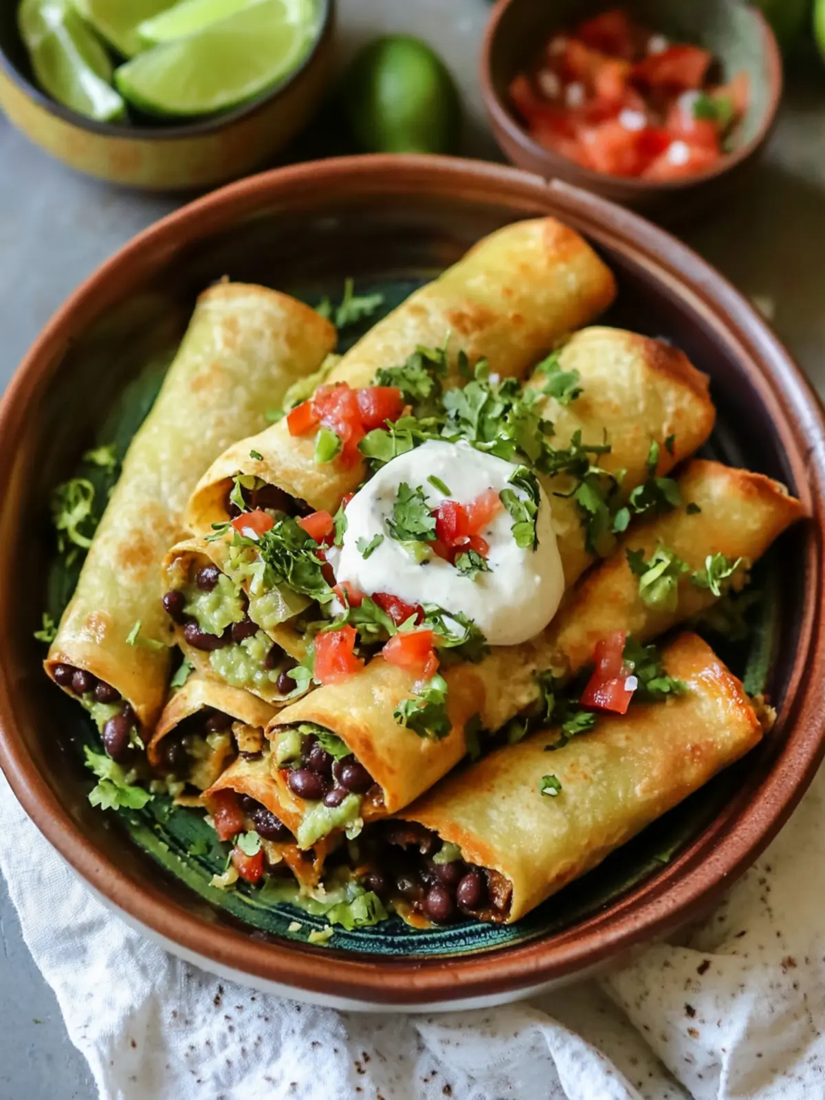 Crispy Black Bean Flautas: Easy Homemade Delight 4 Black Bean Flautas