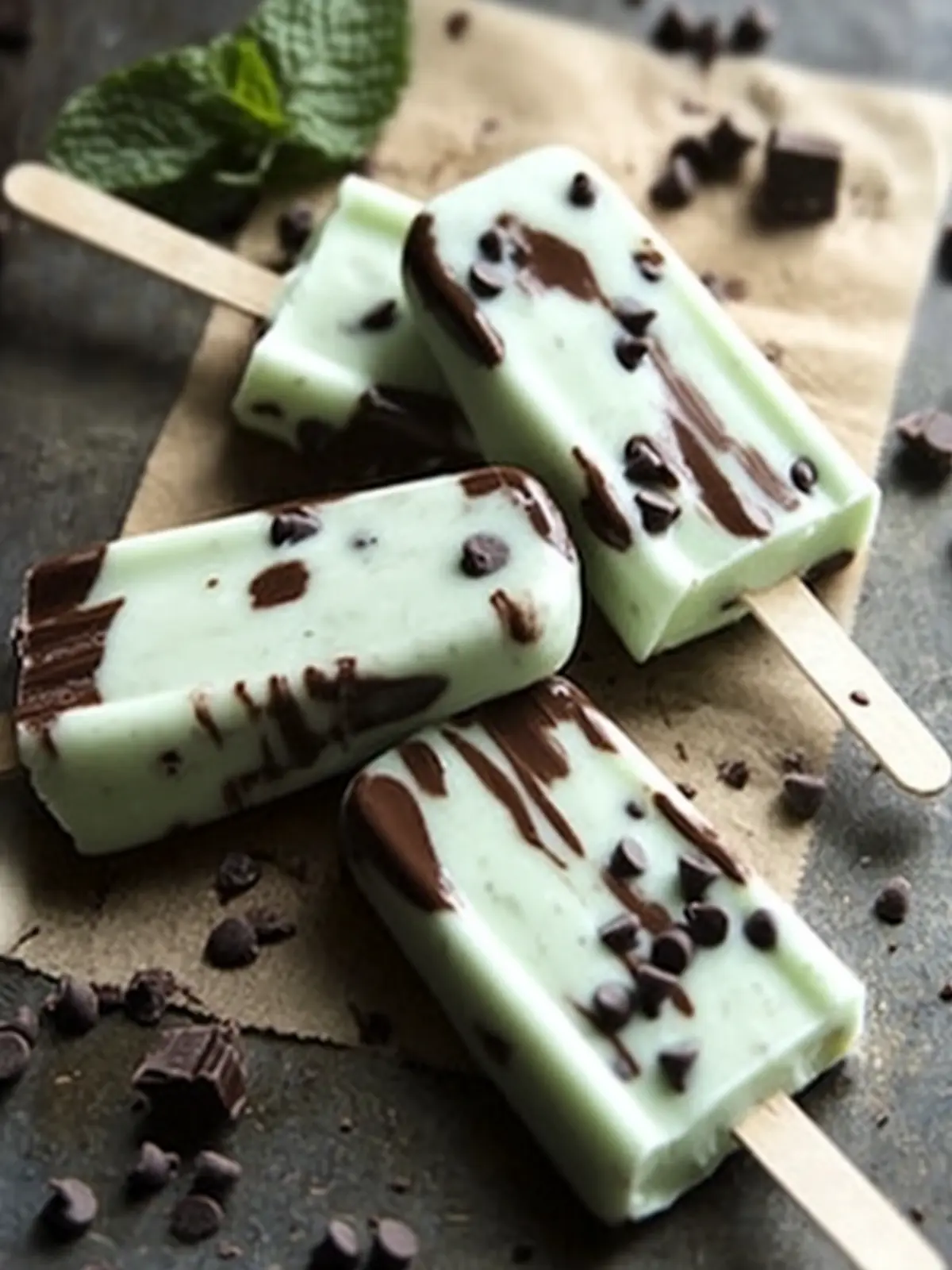 Homemade Mint Chocolate Chip Greek Yogurt Pops for Refreshing Fun 2 Mint Chocolate Chip Greek Yogurt Pops