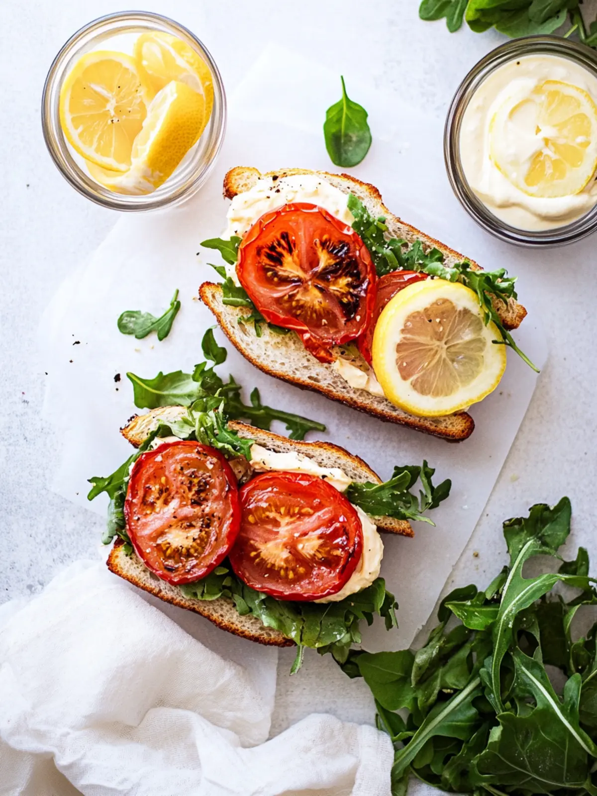 Ultimate Roasted Tomato Sandwiches with Vegan Lemon Garlic Aioli 2 Roasted Tomato Sandwiches with Vegan Lemon Garlic Aioli