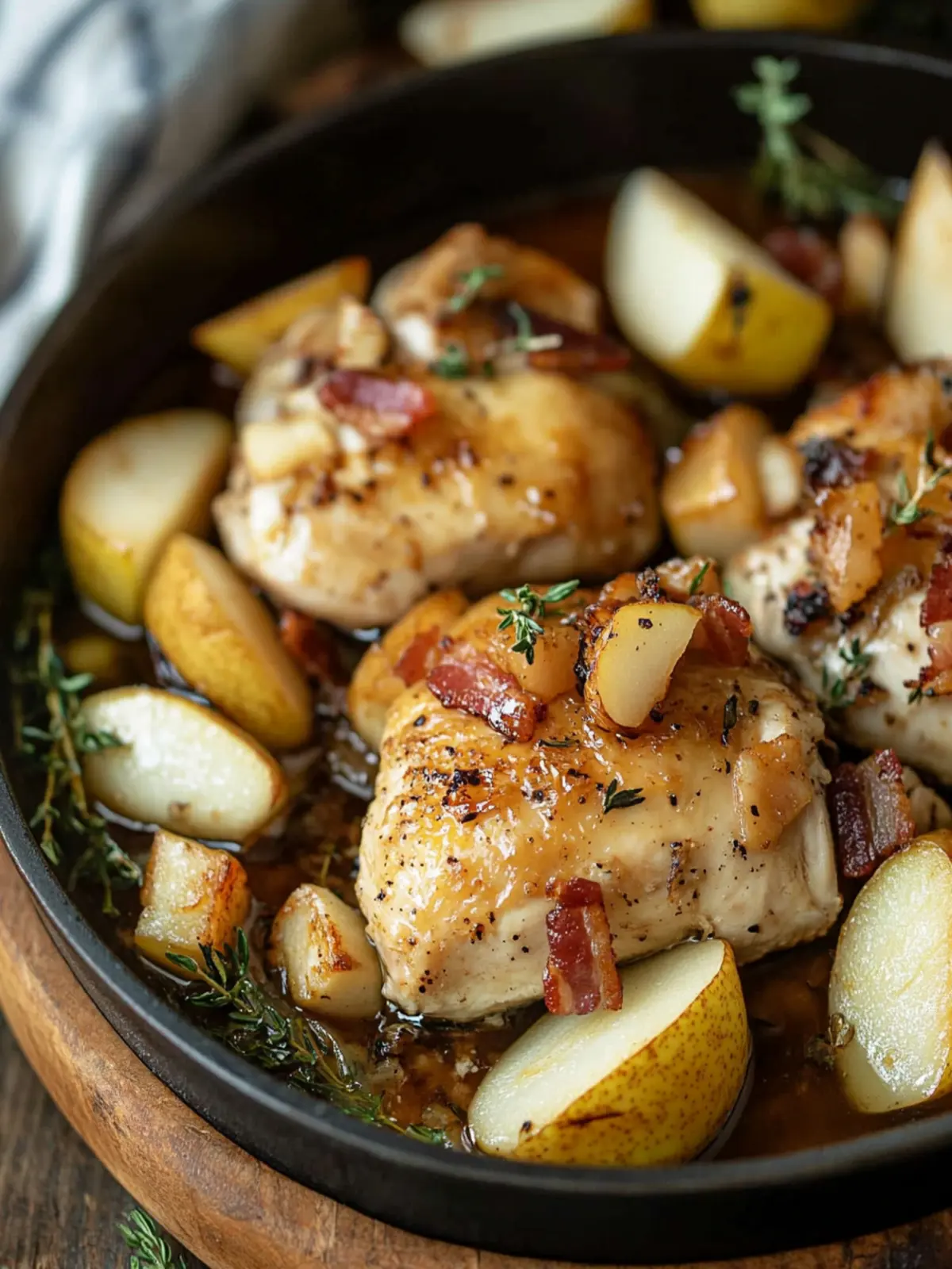 Savory Roasted Chicken with Honey Bacon Pears Delight 5 Roasted Chicken with Honey Bacon Pears