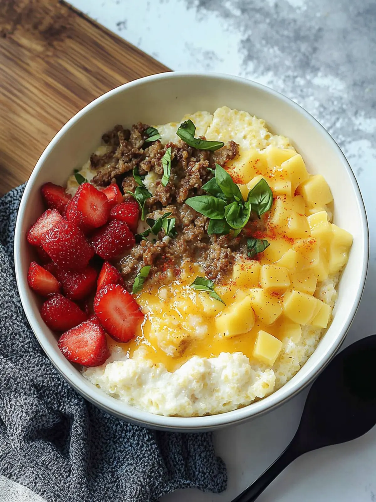 Savory Grits Breakfast Bowl with Sausage and Eggs Delight 3 Grits Breakfast Bowl