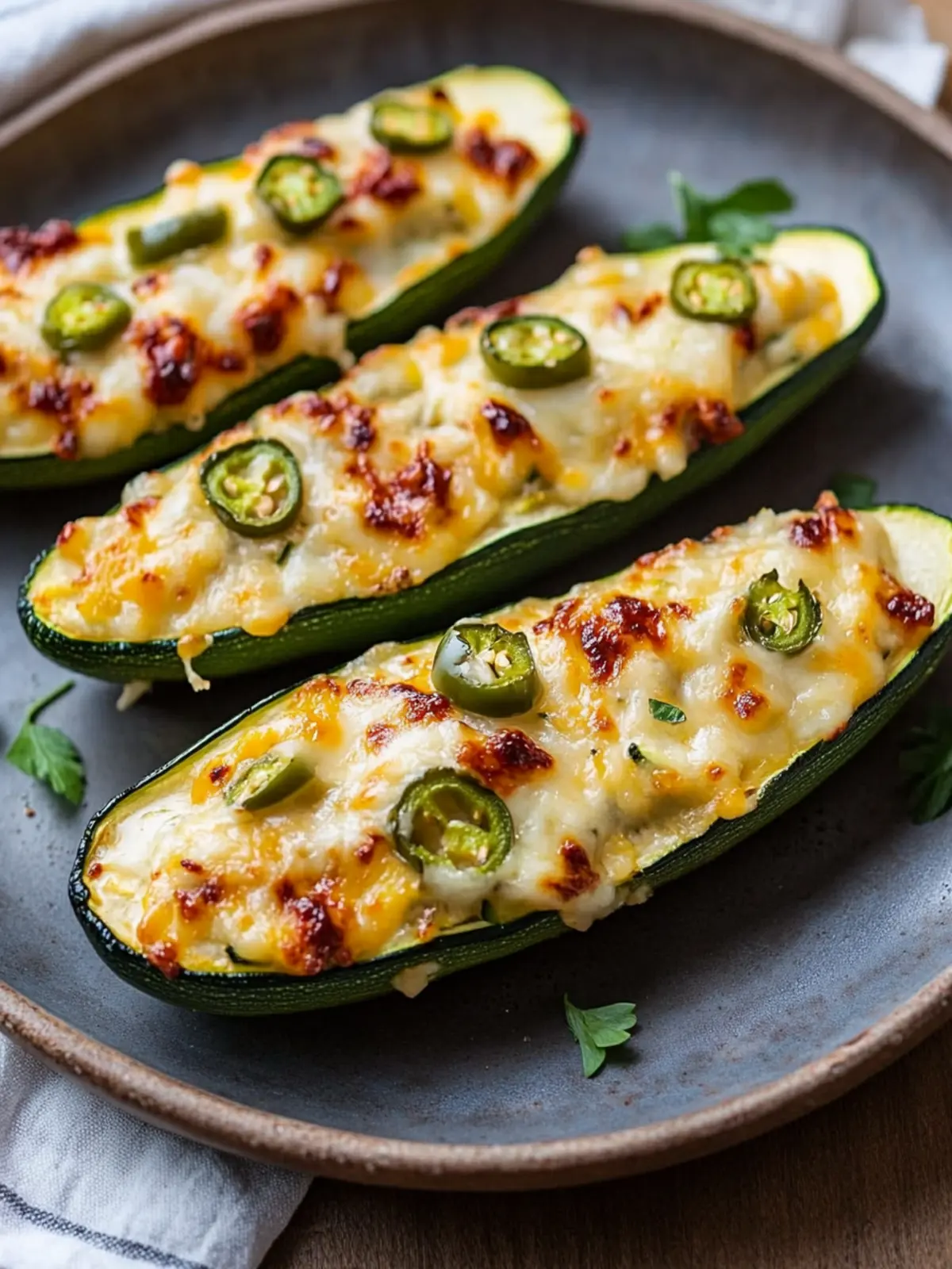 Irresistible Jalapeno Popper Zucchini Boats for Cheesy Bliss 3 Jalapeno Popper Zucchini Boats