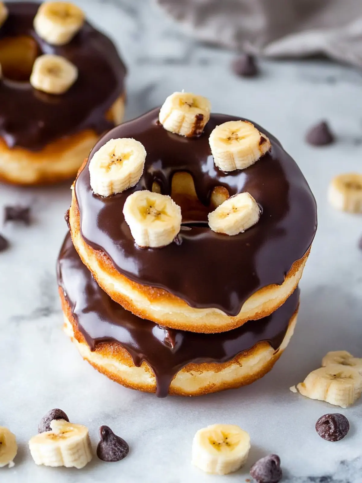 Irresistible Banana Doughnuts with Chocolate Glaze Recipe 4 Banana Doughnuts with Chocolate Glaze